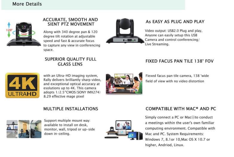 Newest Ultra 4K Ptz Video Conference Camera